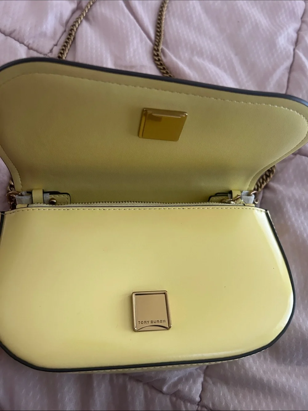 NWOT Tory Burch Women's Emerson Patent Leather Top Handle Crossbody Bag
